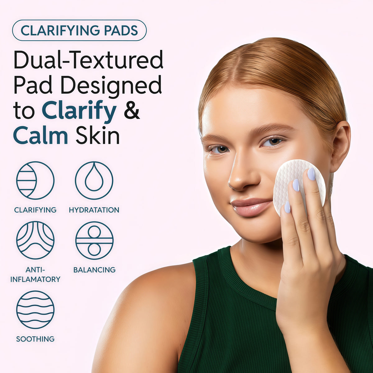 JIYU Cleansing Polish Pads - Korean Skincare for Clogged Pores, Breakouts & Uneven Skin Texture - Face Exfoliating Pads with Glycolic Acid (AHA), Salicylic Acid (BHA) & Niacinamide - 60 Count
