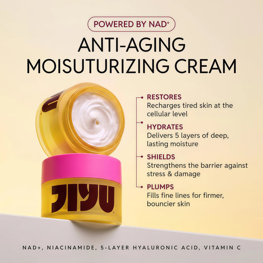JIYU NAD+ Hydrating Face Moisturizer – Korean Anti-Aging Cream for Radiant, Firm & Smooth Skin – Deeply Hydrating & Brightening Daily Moisturizer Cream for Face and Body, All Skin Types – 50 ml