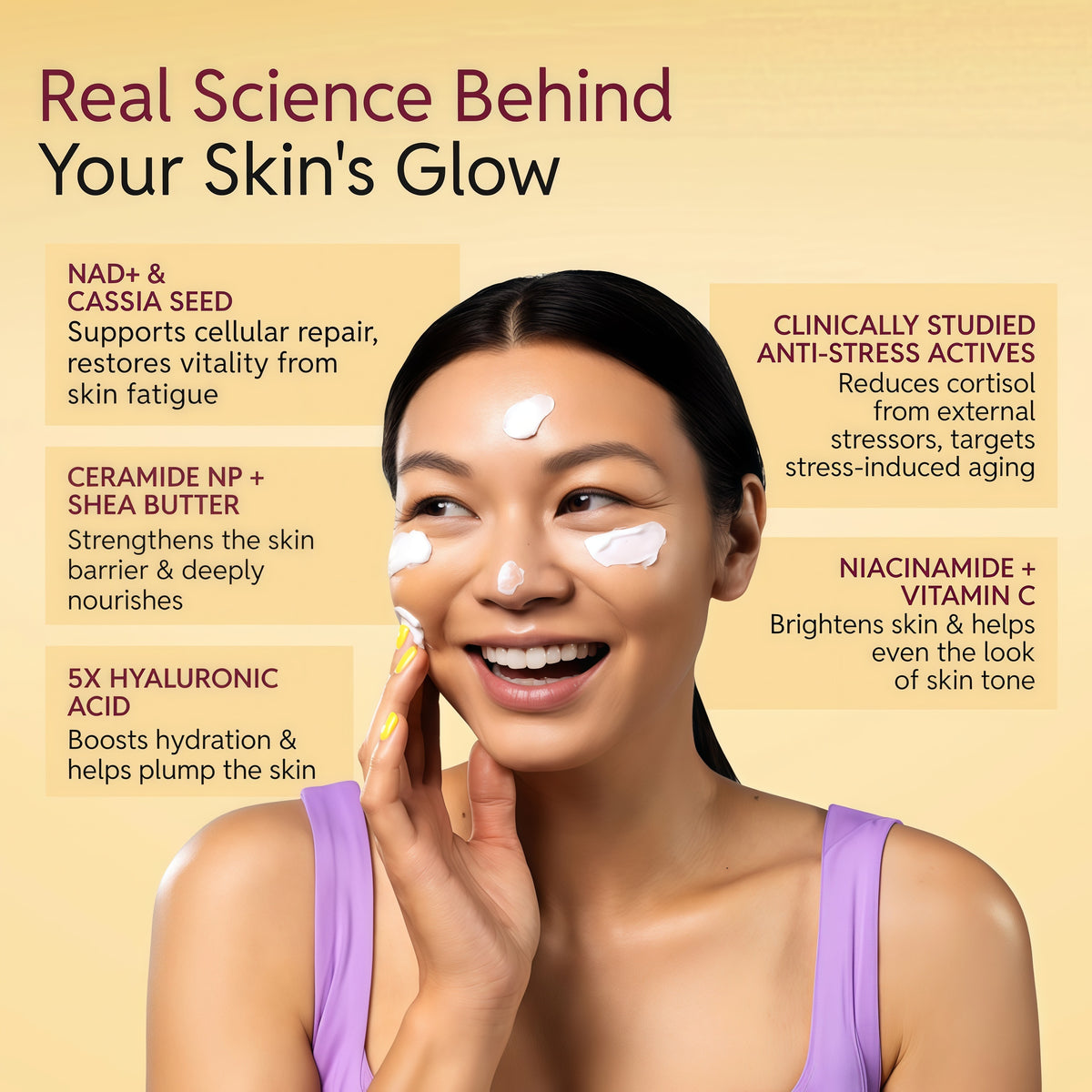 JIYU Korean Skincare Glow Up Bundle – NAD+ Hydrating Face Moisturizer (50 ml) + Toning Toner Pads (100 Count) – Brightening & Hydrating Daily Skincare Routine for All Skin Types